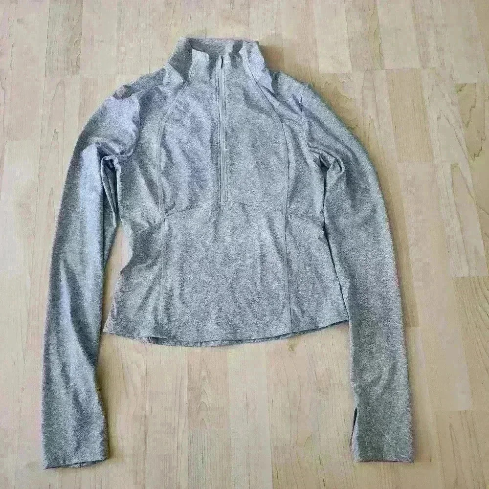 PINK active by Victorias Secret grey half zip with thumb holes size s